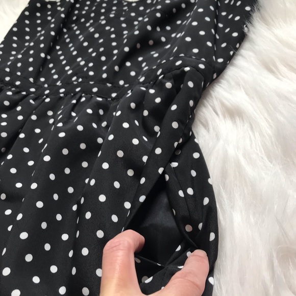 J.Crew Polka Dot Cami Flare Dress In Black - Picture 5 of 12
